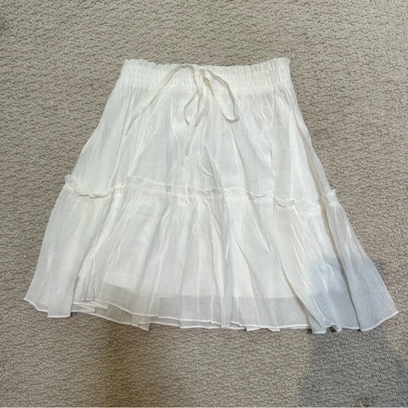 White Tiered Mini Skirt - Picture 1 of 2
